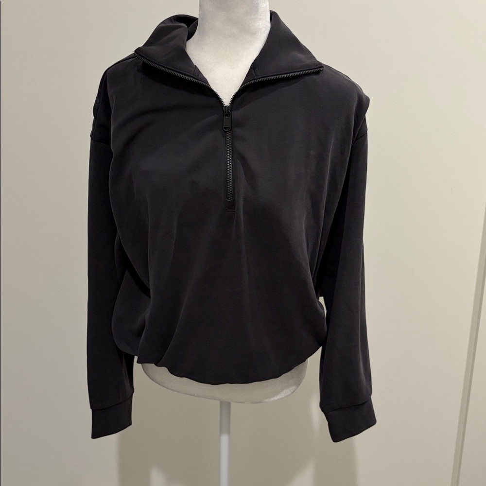 New With Tags Athleta Seasoft 1/4 Zip Bubble Hem Sweatshirt Sz M - Picture 2 of 9